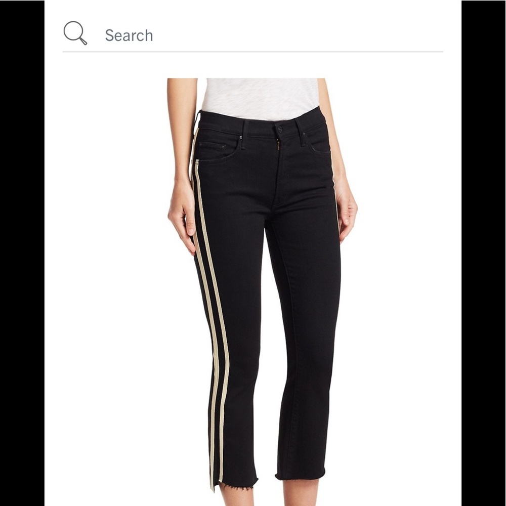 Mother black jeans w/ pinstripes